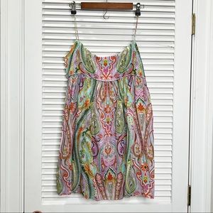 Milly Paisley Tunic Spaghetti Straps Large